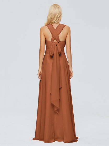 Ximena Straps Ribbon Chiffon Bridesmaid Dresses