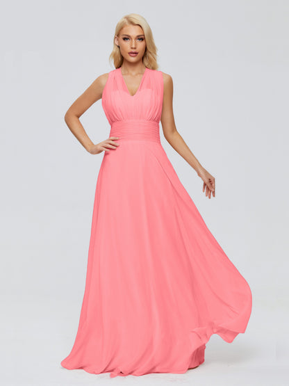 Ximena Straps Ribbon Chiffon Bridesmaid Dresses