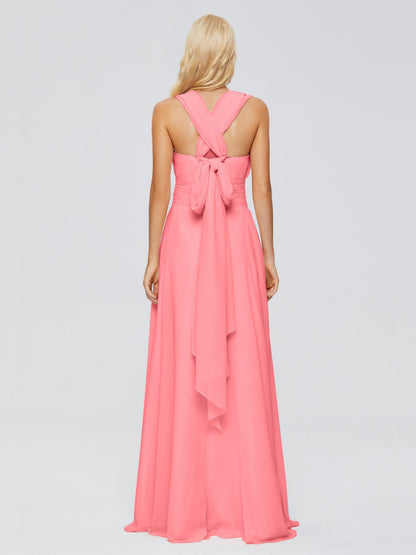 Ximena Straps Ribbon Chiffon Bridesmaid Dresses