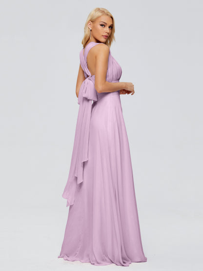 Ximena Straps Ribbon Chiffon Bridesmaid Dresses