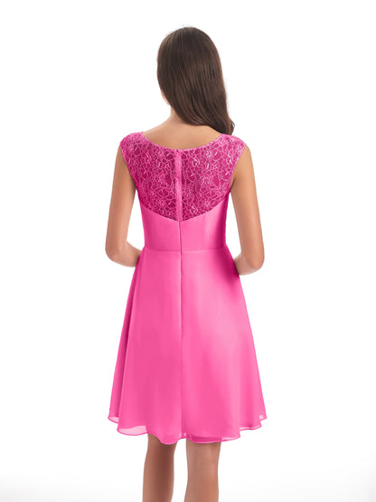 Zendaya Knee Length V-neck Chiffon Bridesmaid Dresses