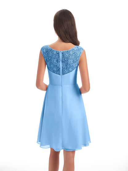 Zendaya Knee Length V-neck Chiffon Bridesmaid Dresses