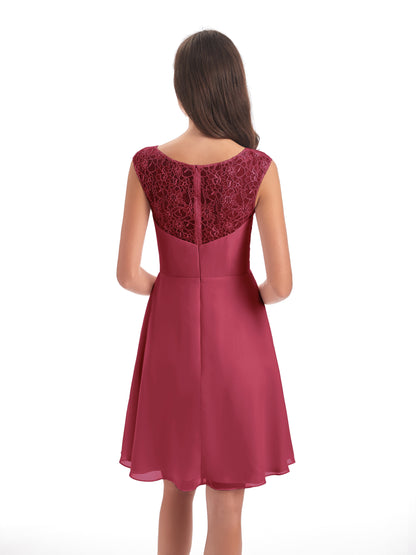 Zendaya Knee Length V-neck Chiffon Bridesmaid Dresses
