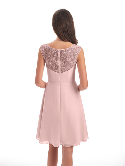 Zendaya Knee Length V-neck Chiffon Bridesmaid Dresses