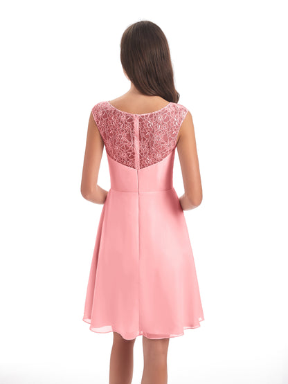 Zendaya Knee Length V-neck Chiffon Bridesmaid Dresses