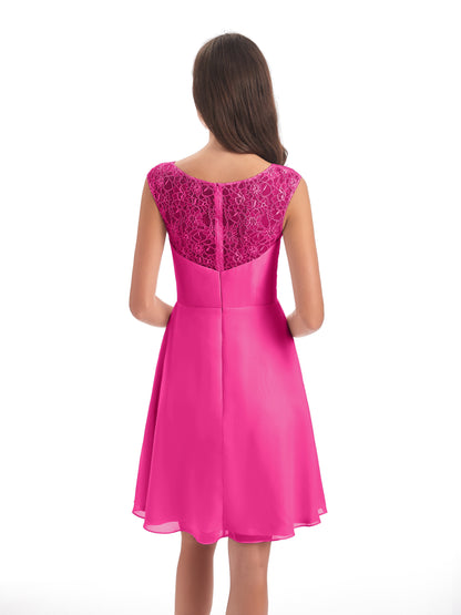Zendaya Knee Length V-neck Chiffon Bridesmaid Dresses