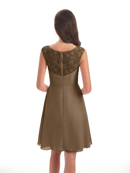 Zendaya Knee Length V-neck Chiffon Bridesmaid Dresses