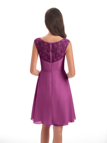 Zendaya Knee Length V-neck Chiffon Bridesmaid Dresses