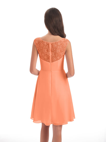 Zendaya Knee Length V-neck Chiffon Bridesmaid Dresses