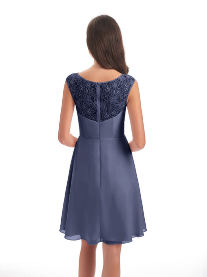 Zendaya Knee Length V-neck Chiffon Bridesmaid Dresses