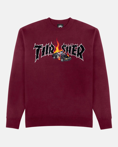 COP CAR - CREWNECK - MAROON - Four Street