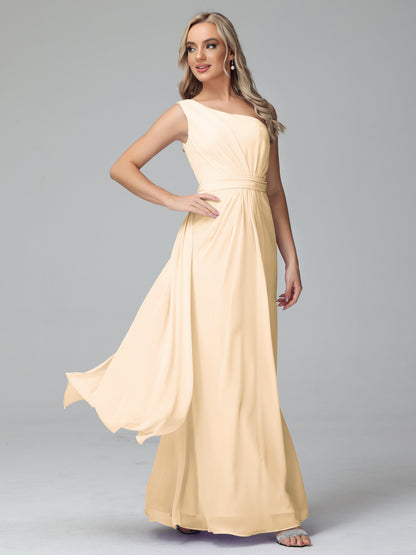 Daphne One Shoulder Chiffon Bridesmaid Dresses With Split