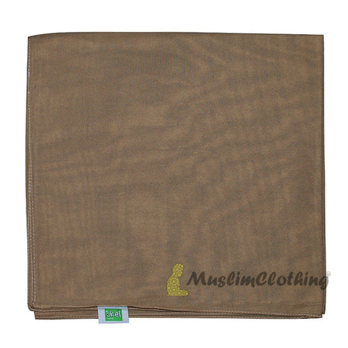Dark Cream Borderless Chiffon Scarf Hijab Shawl Islamic Headwear