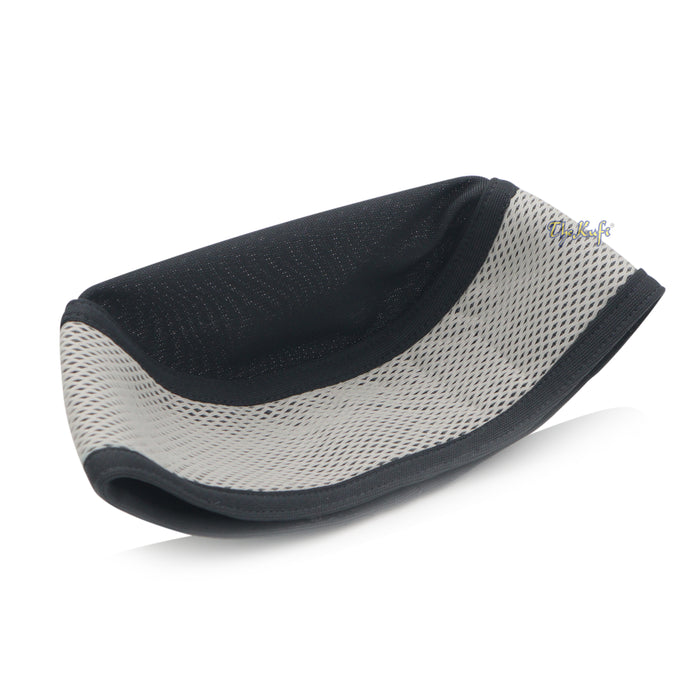 Dark Gray and Off-White Madun Vented Top Pliable Two-Color Round Kufi Hat