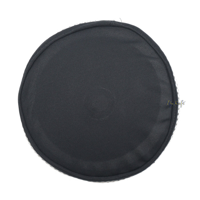 Dark Gray and Off-White Madun Vented Top Pliable Two-Color Round Kufi Hat