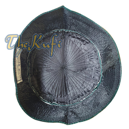 Dark Green Semi-Rigid Velveteen Kufi Hat Bani Hasyim Prayer Cap