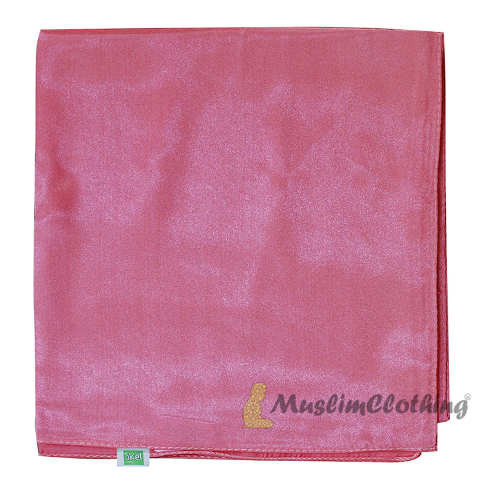 Dark Pink Borderless Satin Scarf Hijab Shawl Islamic Headwear