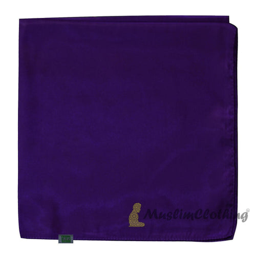 Dark Purple Borderless Satin Scarf Hijab Shawl Islamic Headwear