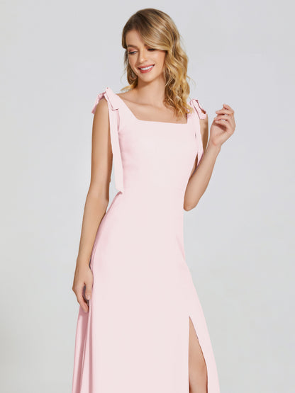 Michelle Detachable Bow-knot Square Bridesmaid Dress