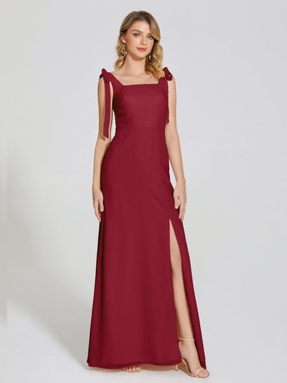 Michelle Detachable Bow-knot Square Bridesmaid Dress