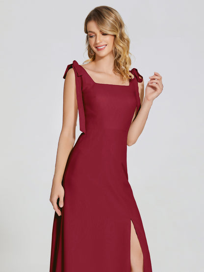 Michelle Detachable Bow-knot Square Bridesmaid Dress