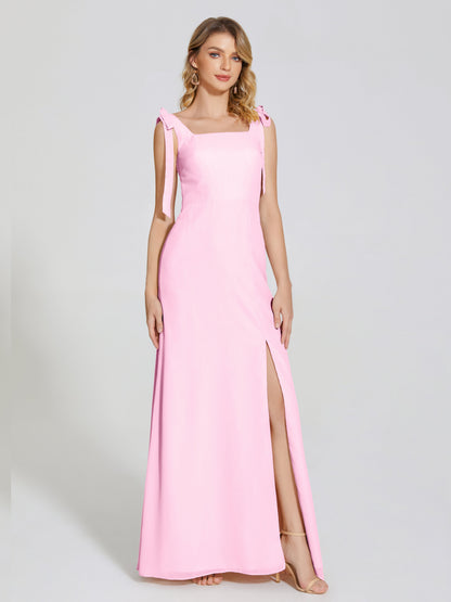 Michelle Detachable Bow-knot Square Bridesmaid Dress