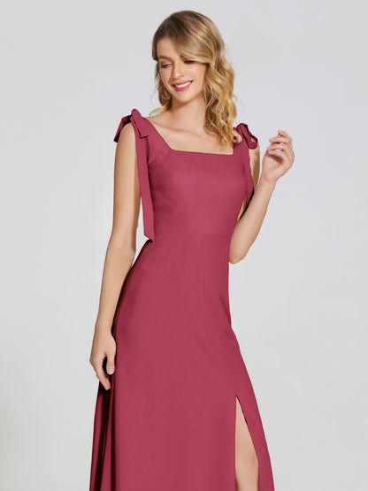 Michelle Detachable Bow-knot Square Bridesmaid Dress