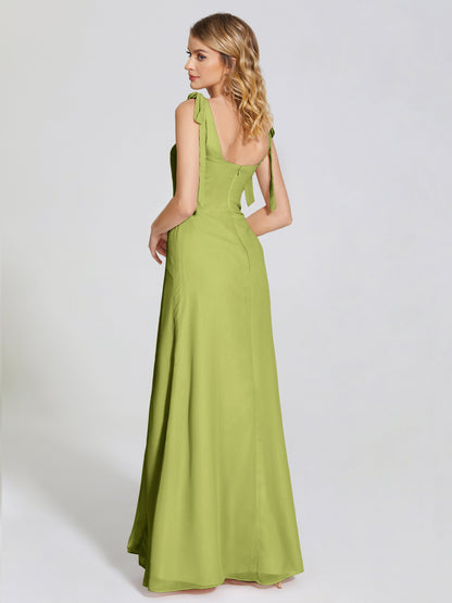 Michelle Detachable Bow-knot Square Bridesmaid Dress