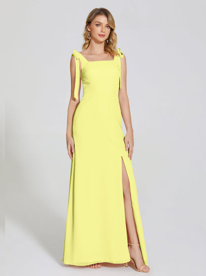 Michelle Detachable Bow-knot Square Bridesmaid Dress