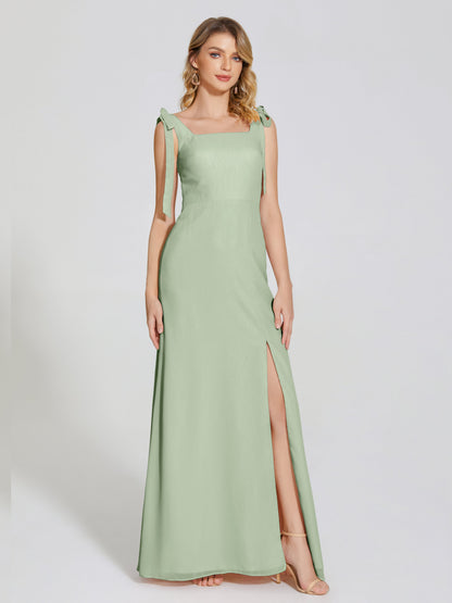 Michelle Detachable Bow-knot Square Bridesmaid Dress