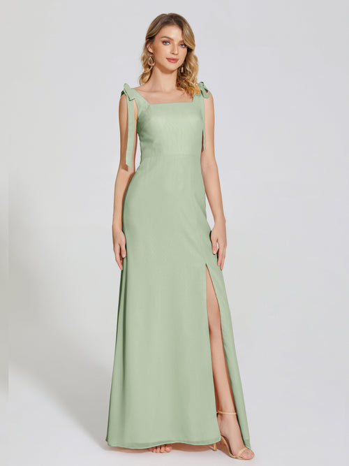 Michelle Detachable Bow-knot Square Bridesmaid Dress
