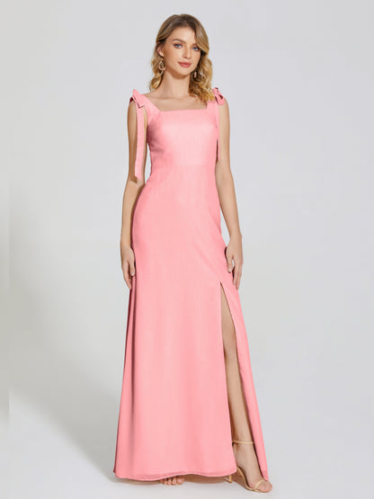 Michelle Detachable Bow-knot Square Bridesmaid Dress