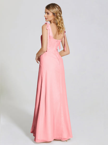 Michelle Detachable Bow-knot Square Bridesmaid Dress