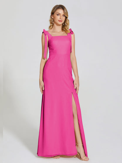 Michelle Detachable Bow-knot Square Bridesmaid Dress