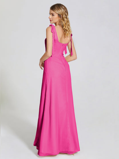 Michelle Detachable Bow-knot Square Bridesmaid Dress