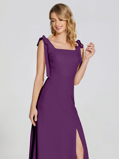 Michelle Detachable Bow-knot Square Bridesmaid Dress