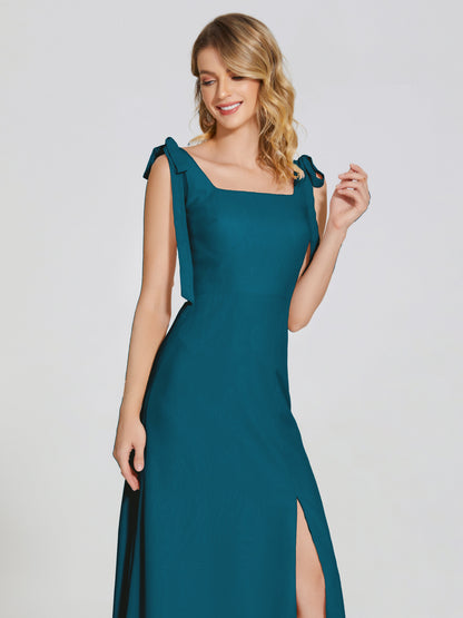 Michelle Detachable Bow-knot Square Bridesmaid Dress