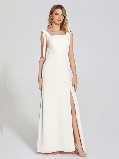 Michelle Detachable Bow-knot Square Bridesmaid Dress