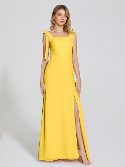 Michelle Detachable Bow-knot Square Bridesmaid Dress