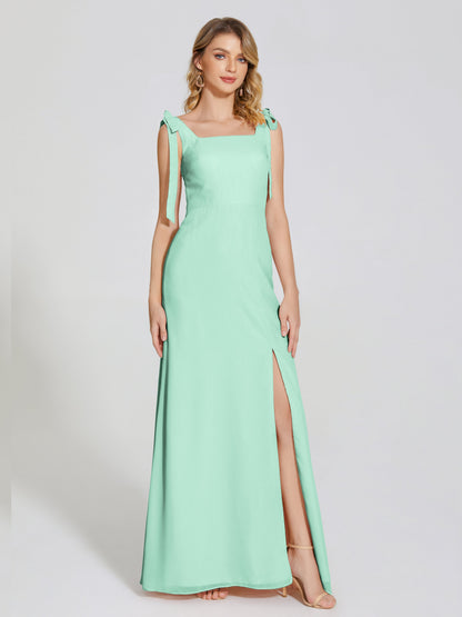 Michelle Detachable Bow-knot Square Bridesmaid Dress