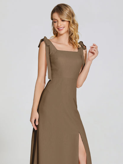 Michelle Detachable Bow-knot Square Bridesmaid Dress