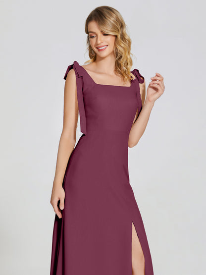 Michelle Detachable Bow-knot Square Bridesmaid Dress