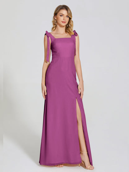 Michelle Detachable Bow-knot Square Bridesmaid Dress