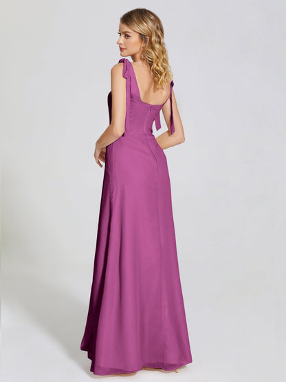 Michelle Detachable Bow-knot Square Bridesmaid Dress