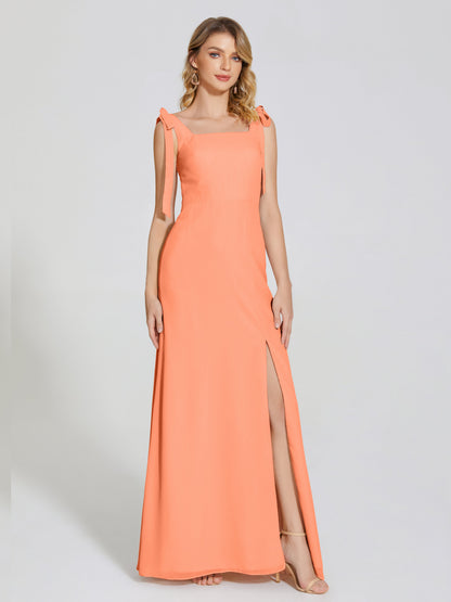 Michelle Detachable Bow-knot Square Bridesmaid Dress