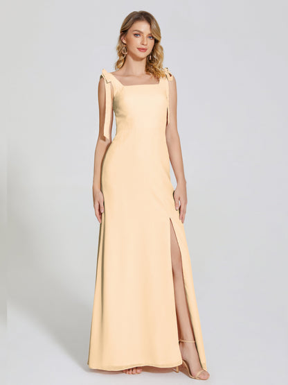Michelle Detachable Bow-knot Square Bridesmaid Dress