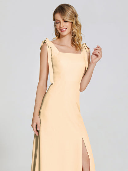 Michelle Detachable Bow-knot Square Bridesmaid Dress