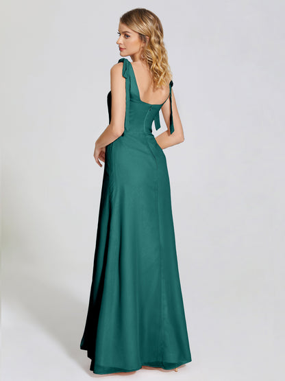 Michelle Detachable Bow-knot Square Bridesmaid Dress