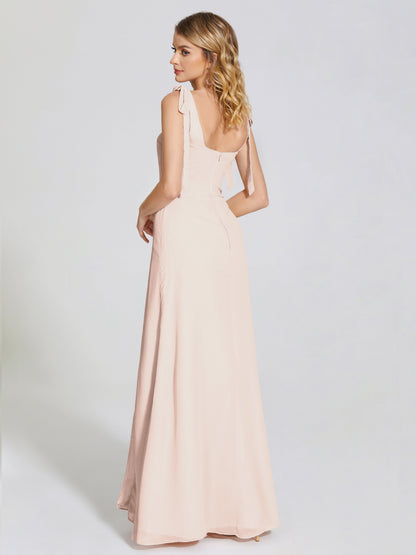 Michelle Detachable Bow-knot Square Bridesmaid Dress