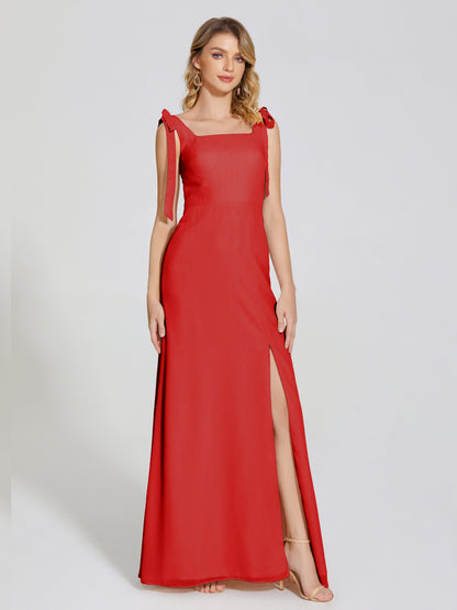 Michelle Detachable Bow-knot Square Bridesmaid Dress